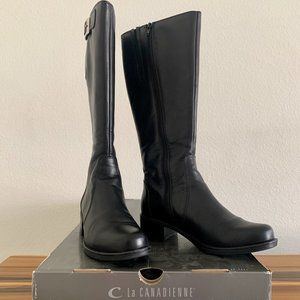 La Canadienne Poppie, 6.5W boot, black leather, excellent cond., with box